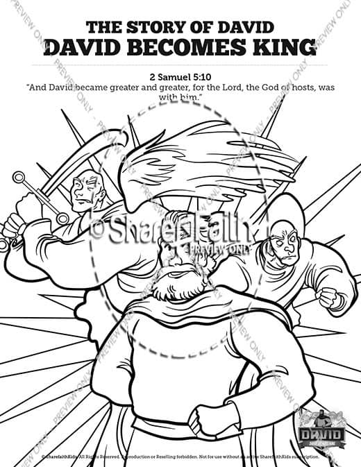 2 Samuel 5 David Becomes King Sunday School Coloring Pages