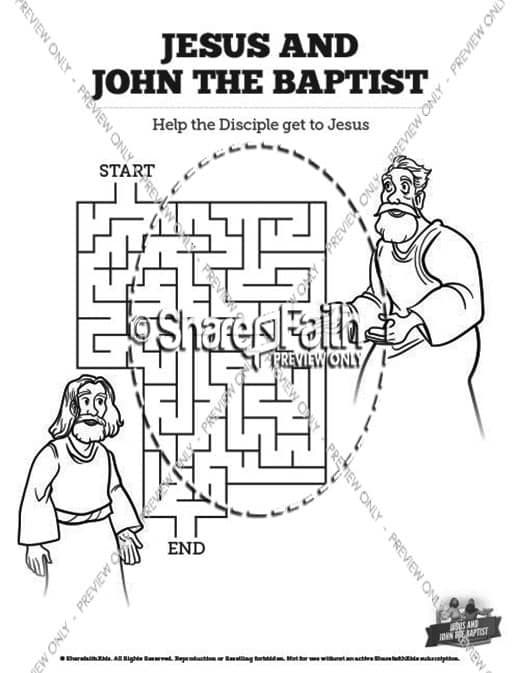 Matthew 11 Jesus and John the Baptist Bible Mazes