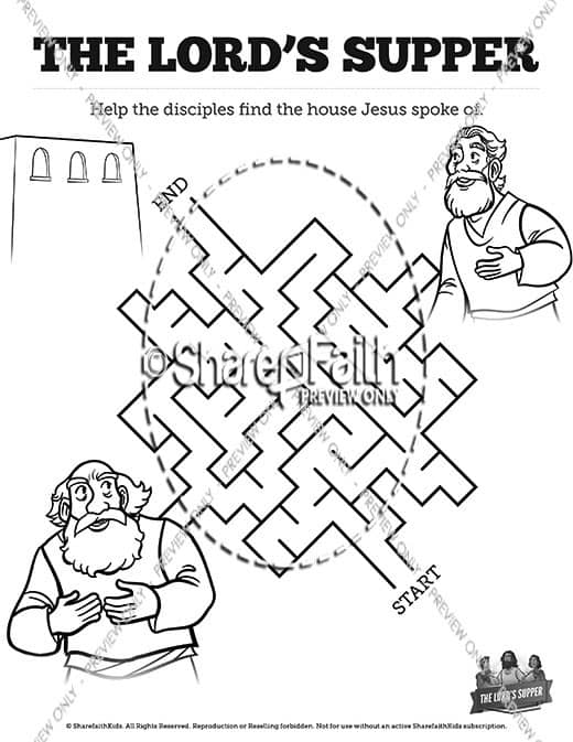 Luke 22 The Lords Supper Bible Mazes