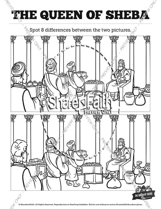 1 Kings 10 The Queen of Sheba Spot the Differences