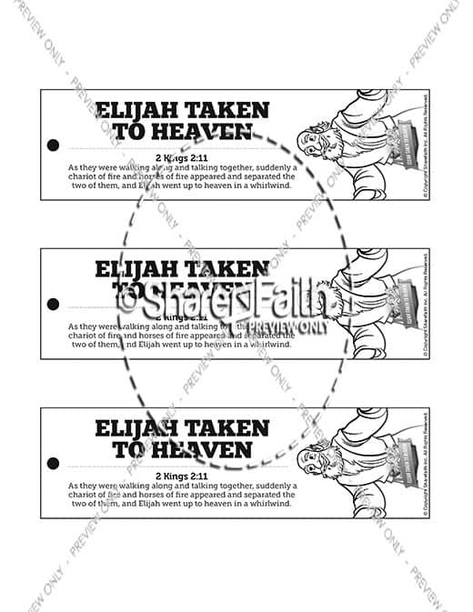 2 Kings 2 Elijah Taken to Heaven Bible Bookmarks