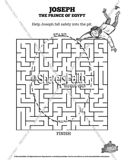 The Story Of Joseph the Prince of Egypt Bible Mazes