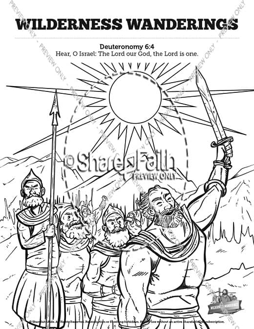 40 Years In The Wilderness Sunday School Coloring Pages