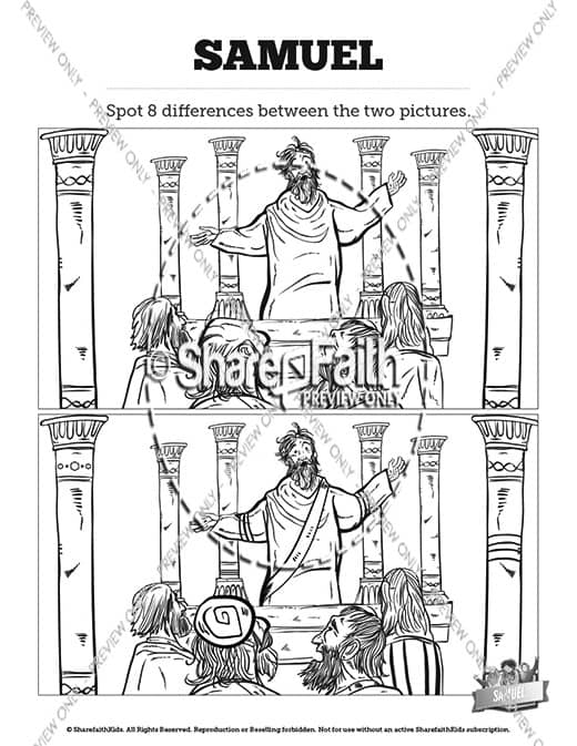 Samuel Bible Story Kids Spot The Difference
