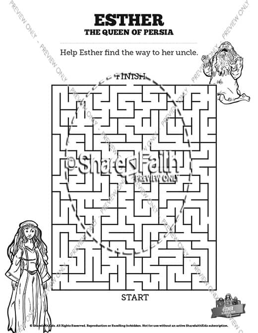 Queen Esther Bible Mazes