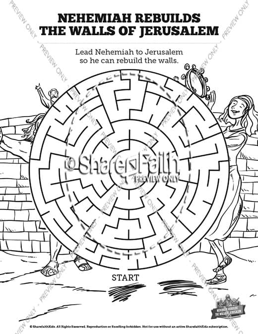 Book of Nehemiah Bible Mazes