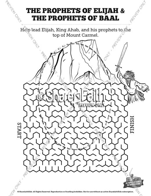 Elijah The Prophet 1 Kings 18 Bible Mazes