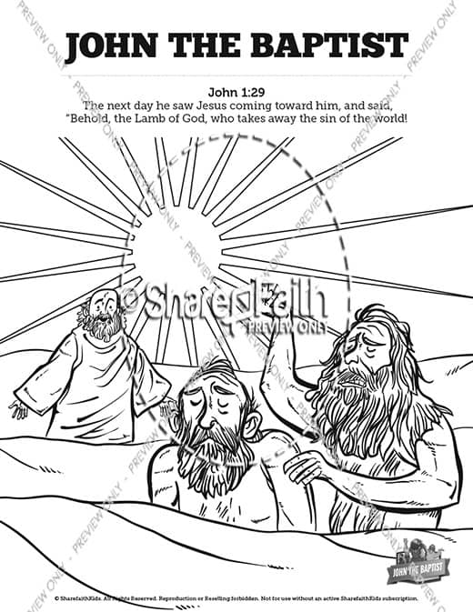 John The Baptist Sunday School Coloring Pages