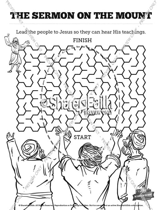 Sermon On the Mount (Beatitudes) Bible Mazes