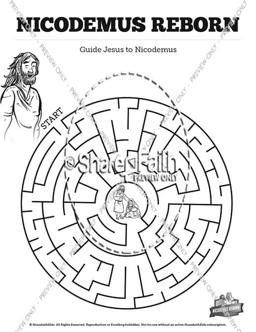 John 3 Nicodemus Bible Mazes