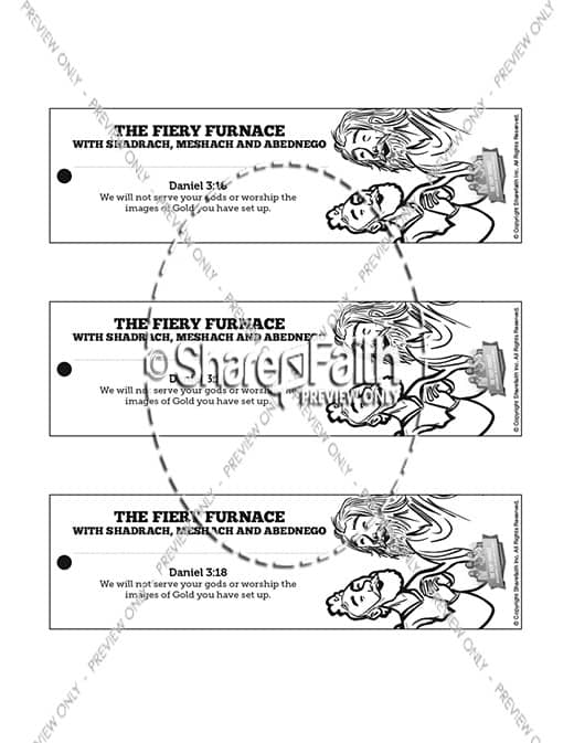 The Fiery Furnace with Shadrach, Meshach and Abednego Bible Bookmarks