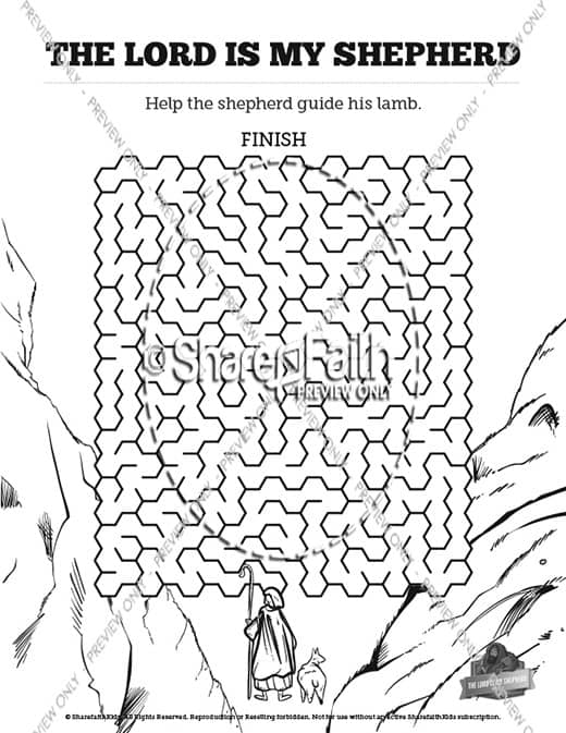 Psalm 23 The Lord Is My Shepherd Bible Mazes