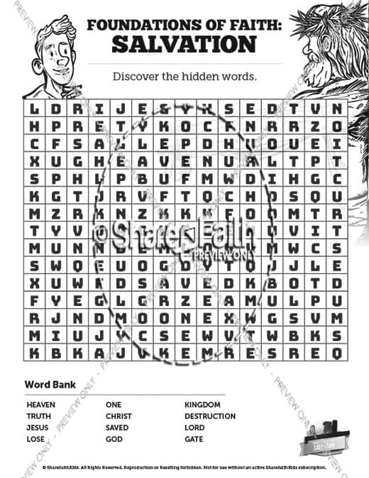 Matthew 7 Plan of Salvation Bible Word Search Puzzles