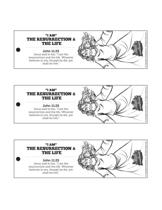 John 11 I am the Resurrection and the Life Bible Bookmarks