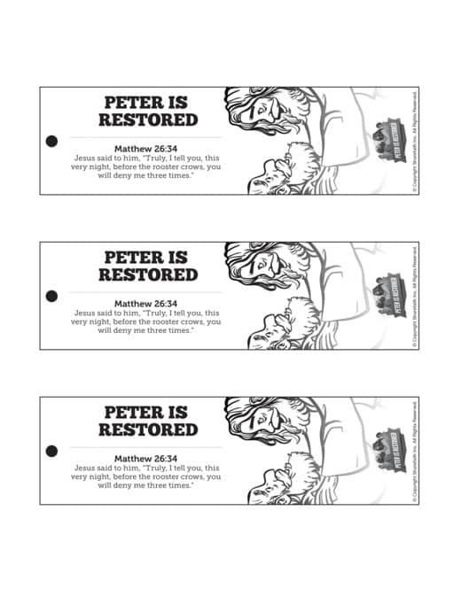 John 21 Peter Is Restored Bible Bookmarks