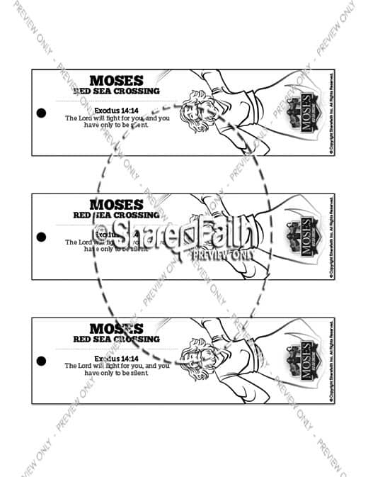 Exodus 12 Moses and The Red Sea Crossing Sunday School Lesson For Kids Bible Bookmarks