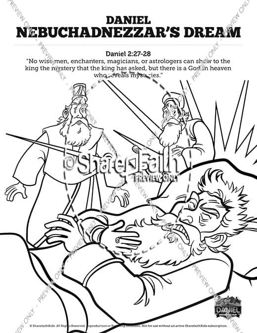 Daniel 2 Nebuchadnezzar's Dream Sunday School Coloring Pages