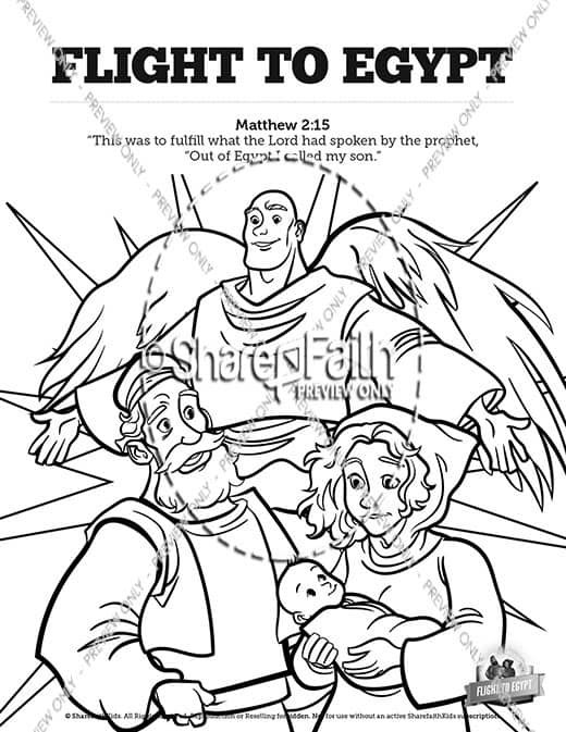 Matthew 2 Flight To Egypt Sunday School Coloring Pages