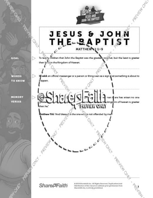 Matthew 11 Jesus and John the Baptist Curriculum