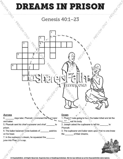 Genesis 40 Dreams in Prison: Crossword