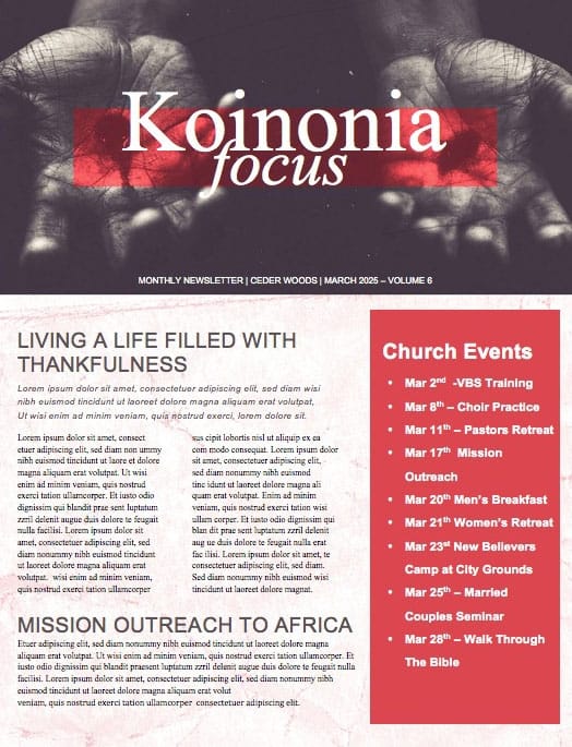 Church Newsletters Page 28 ShareFaith Media