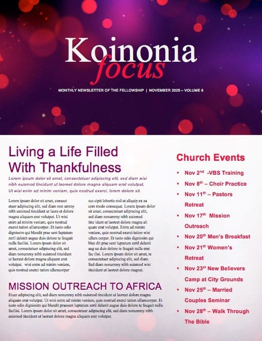 Advent A Season of Preparation Church Newsletter