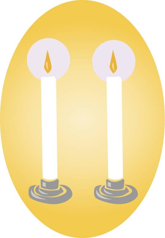 Two White Candles Clipart