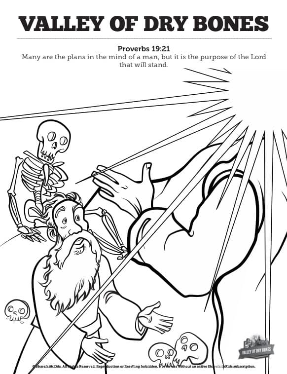 Ezekiel 37 Valley of Dry Bones Sunday School Coloring Pages