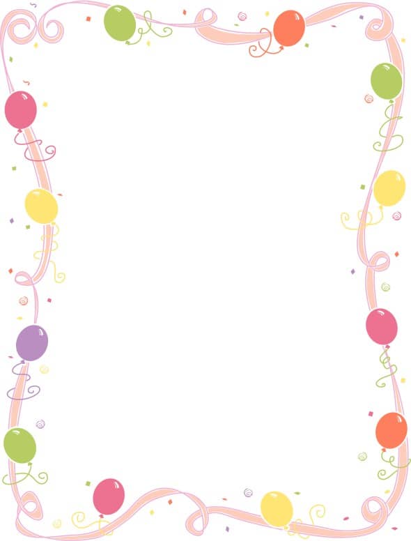 Whimsical Pink Ribbon with Party Balloons