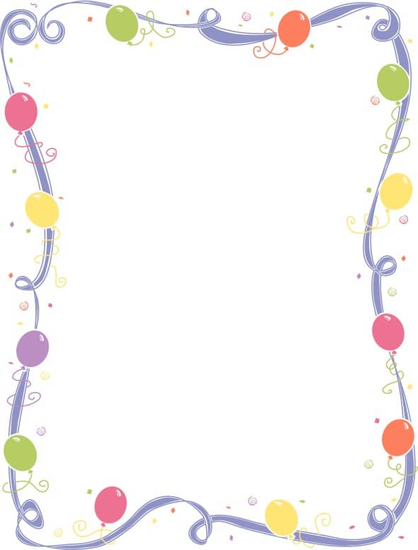 Ribbon Frame with Balloons