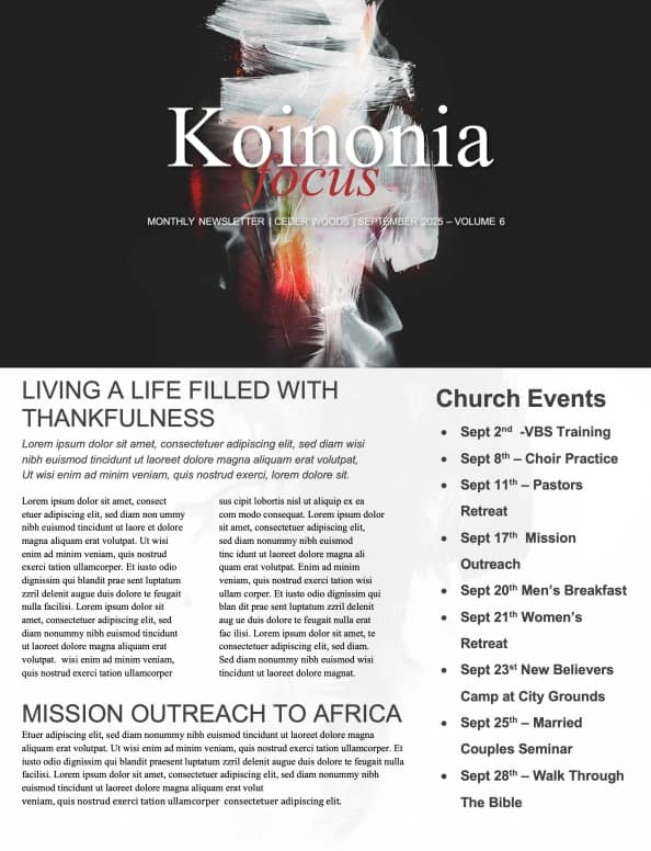 Come Holy Spirit Church Newsletter