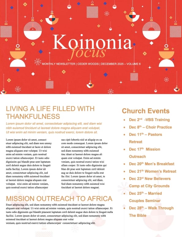 A Very Merry Christmas Newsletter