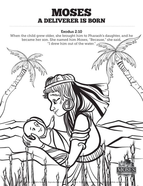 Exodus 2 Baby Moses Sunday School Coloring Pages