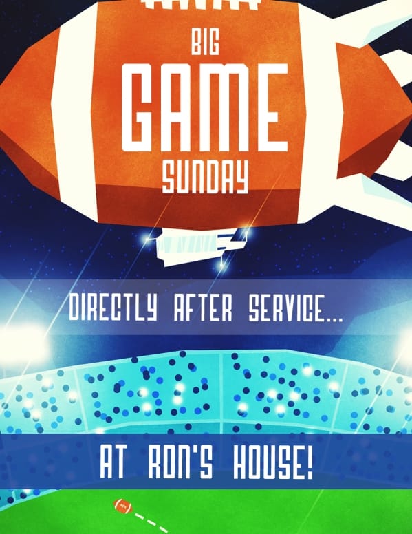 Super Sunday Big Game Church Flyer