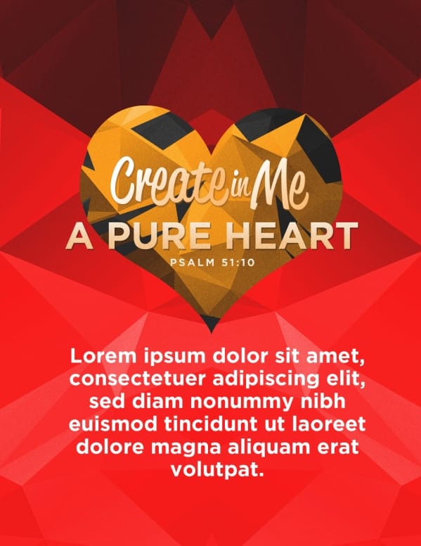 Create In Me A Pure Heart Church Flyer