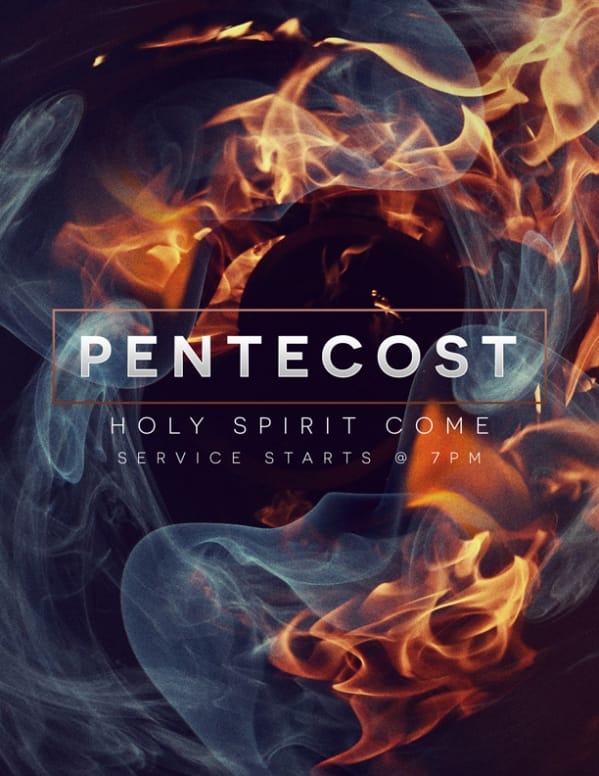 Tongues of Fire Pentecost Church Flyer