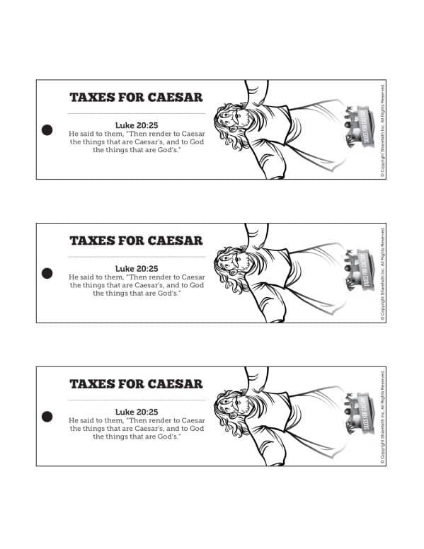 Luke 20 Taxes For Caesar Bible Bookmarks