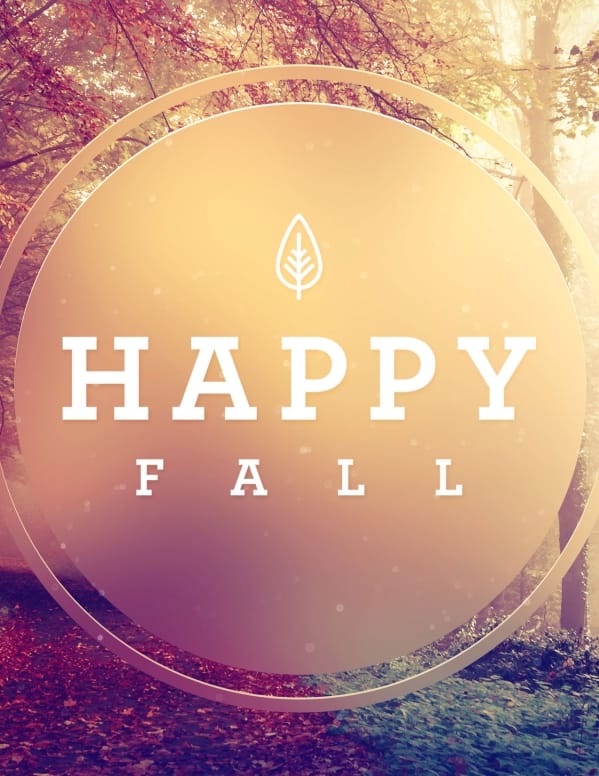 Happy First Day Of Fall Flyer Template