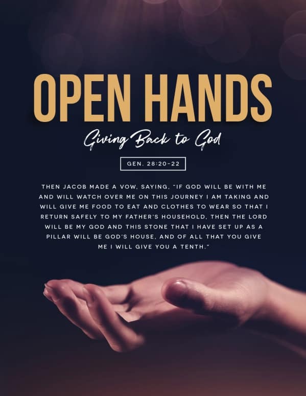Open Hands Tithing Church Flyer