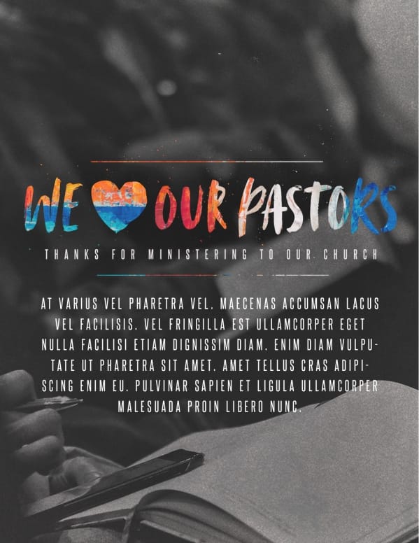 We Love Our Pastors Service Flyer Template