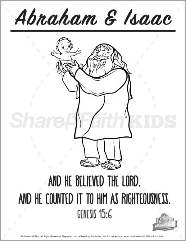 Genesis 22 Abraham and Isaac Preschool Coloring Pages