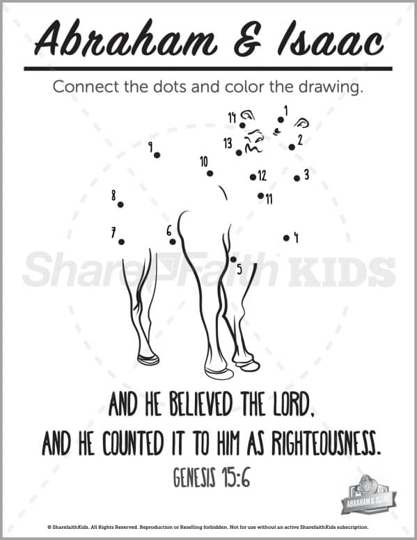 Genesis 22 Abraham and Isaac Preschool Dot to Dot
