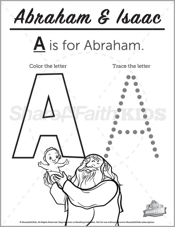Genesis 22 Abraham and Isaac Preschool Letter Coloring