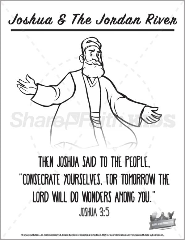 Joshua 3 Crossing the Jordan Preschool Coloring Pages