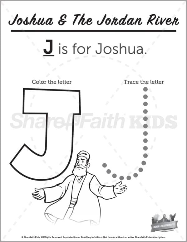 Joshua 3 Crossing the Jordan Preschool Letter Coloring