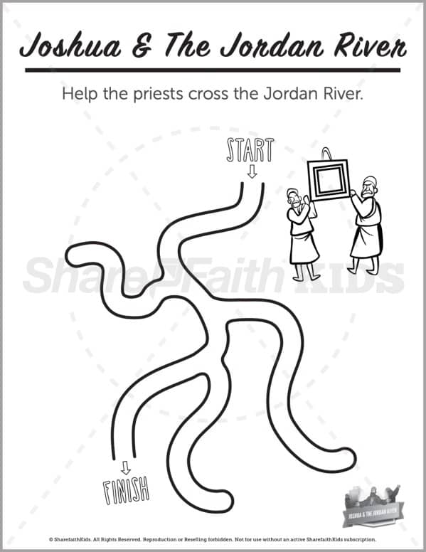 Joshua 3 Crossing the Jordan Preschool Mazes