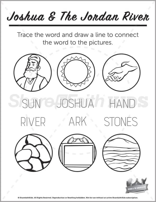 Joshua 3 Crossing the Jordan Preschool Word Picture Match