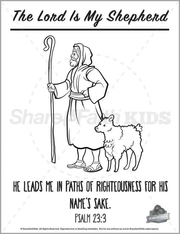 Psalm 23 The Lord is My Shepherd Preschool Coloring Pages