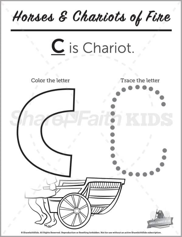 2 Kings 6 Horses and Chariots of Fire Preschool Letter Coloring