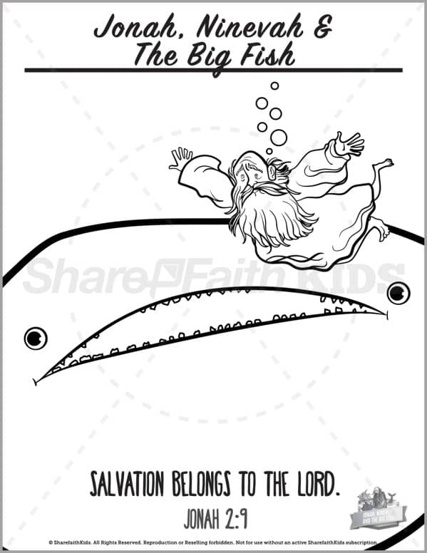 Jonah and the Whale Preschool Coloring Pages